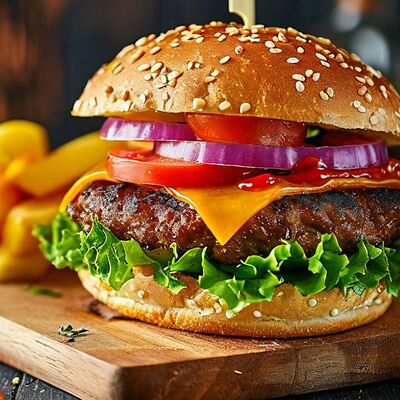 Бургер с телятиной в Шаурма на Федосеенко по цене 440 ₽