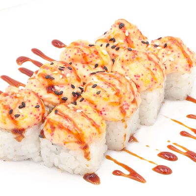 Ролл Инь под розовым соусом с креветками темпура в Hot-Pizza по цене 400 ₽