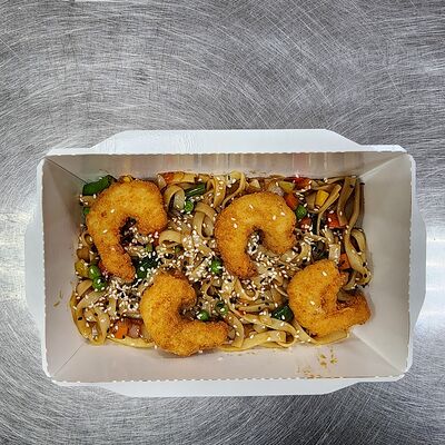 Вок-лапша Жгучий кимчи с креветками в панеровкев Богатырь по цене 708 ₽