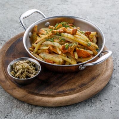 Картофель с лисичками в Баклажан в ТЦ 