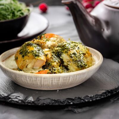 Чкемереули из курицы по-грузински в СЫТЫЙ БЫК по цене 490 ₽