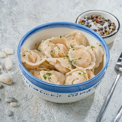 Замороженные пельмени с креветками и добавлением крабав Суп Станция по цене 647 ₽