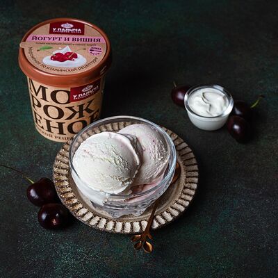 Мороженое сливочное Йогурт и вишня в У Палыча. С пылу, с жару! по цене 542 ₽