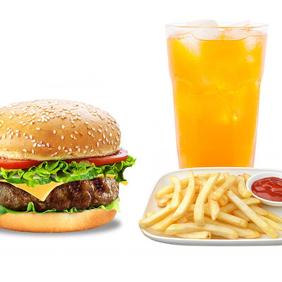 Биф чизбургер + фри + напиток на выбор 0,5 в PizzBurg по цене 3400 ₸