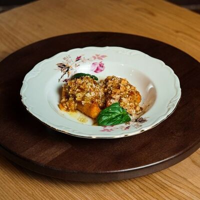 Хашбраун с тар-таром из рыбы в азиатском соусе в Спички по цене 750 ₽