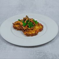 Картофельные драники с пикантными вешенками в ЭРА