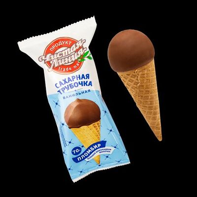 Мороженое Сахарная трубочка пломбир ваниль Флоу-пак 70гр Чистая линия в DM Cafe по цене 284 ₽
