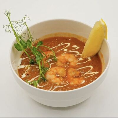 Суп чечевичный с креветками в Лали Хинкали по цене 1765 ₸