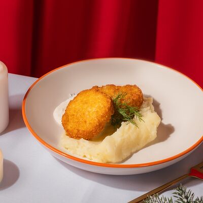 Котлеты щучьи с картофельным пюре в Гамарджоба по цене 540 ₽