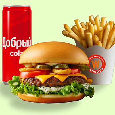 Комбо Цезарь бургер или Сырная Люси в Lapa Food по цене 599 ₽