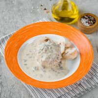 Тефтели куриные на пару в грибном соусе в Грабли