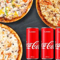 3 пиццы и 3 напитка в Osher Pizza Sushi