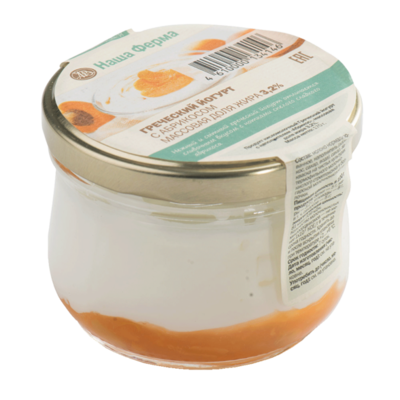 Йогурт Наша Ферма греческий 3,2% с абрикосовым джемом в Азбука Вкуса Экспресс Меню по цене 107 ₽