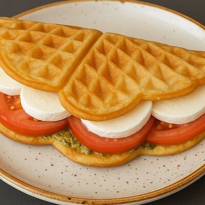 Вафля Моцарелла-томаты-песто в Bubble Dzen по цене 396 ₽