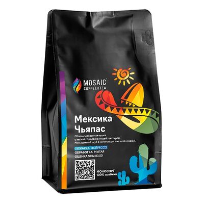 Кофе Мексика Чьяпас, обжарка под эспрессо в MOSAIC coffee&tea по цене 899 ₽