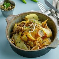 Жареный картофель с лисичками в Маймун