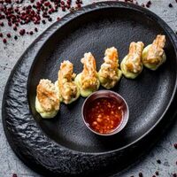 Креветки в темпуре с муссом Сладкий васаби в Edateca Едатека