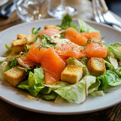 Цезарь с лососем в Уют и вкус по цене 650 ₽