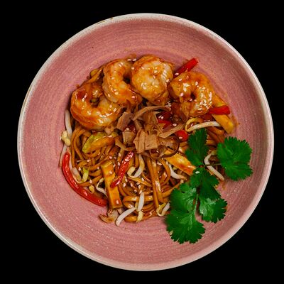 Лапша с креветками в устричном соусе в Ramenshop по цене 590 ₽