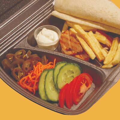 Шаверма на тарелке в GRILL & SUSHIMASTER - ГРИЛЬ и СУШИ МАСТЕР по цене 199