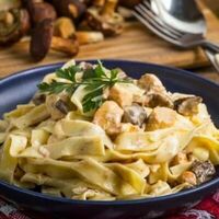 Паста с курицей и грибами в Хинкальная ЧОХА