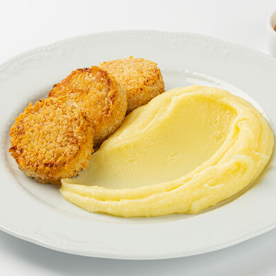 Крабовые котлеты с картофельным пюре в Магадан по цене 790 ₽