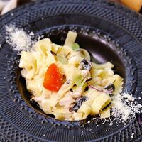Паста Фетучини с курицей и шампиньонами в Кокороко
