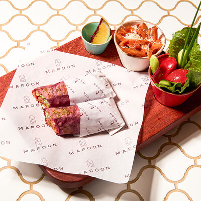 Детская шаурма в красном лаваше с курицей в Maroon по цене 1190 ₽