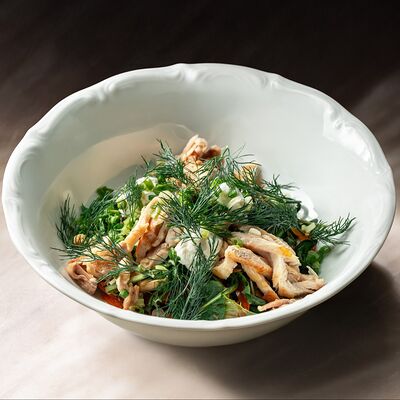 Цыпленок, вешенки, рикотта, рукола в Коробок по цене 775 ₽