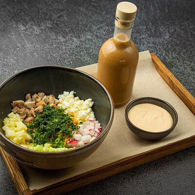 Окрошка на квасе с цыплёнком в Fish Point по цене 850 ₽