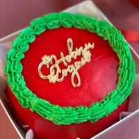 Бенто-торт С Новым годом золотой топпер в The.cakes_spb