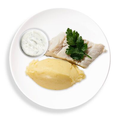 Паровая треска с пюре и тартаром в Marketplace по цене 395 ₽