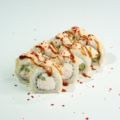 Большой ролл гаянга с волокнами снежного краба (8 шт) в ЁБИСАН по цене 899 ₽