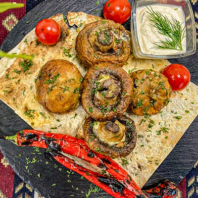 Шампиньоны на мангале в Хочу мясо по цене 370 ₽