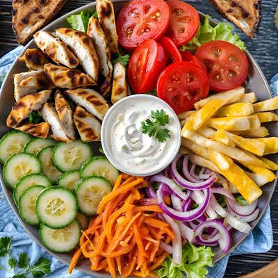 Донар на тарелке в Шаурма Chilli по цене 540 ₽