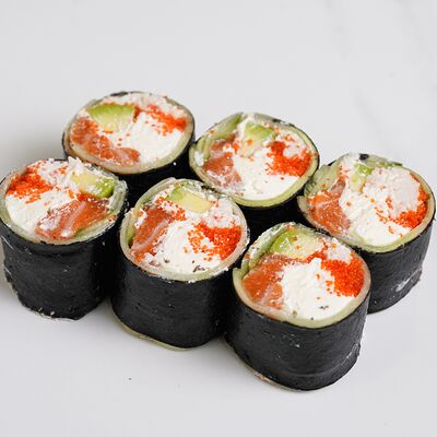 Малый ролл без риса с лососем, крабом и авокадо №85 в Ёбисан по цене 1049 ₽