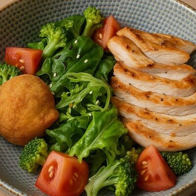 Салат с куриной грудкой и имбирным соусом в Искусство по цене 490 ₽