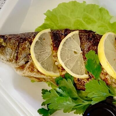 Сибас на мангале в Гурман по цене 900 ₽