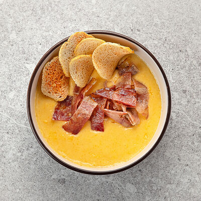 Сырный крем-суп с беконом в Vaffel Норвежские вафли, завтраки, кофе по цене 470 ₽