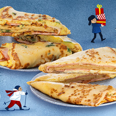 Мега блин Фермерский и Мега блин с сыром и ветчиной в Теремок по цене 1711 ₽