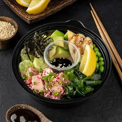 Поке Чикка Крабс с крабом и курицей в СушиСтор по цене 440