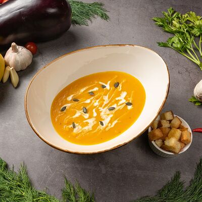 Тыквенный крем-суп с креветками в Balkan Place по цене 498 ₽