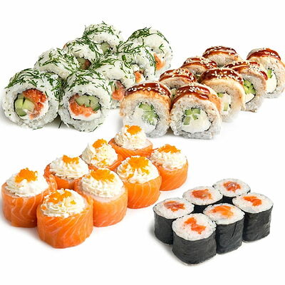 Сет Фиш Рай в Некруглая пицца и роллы по цене 2218 ₽