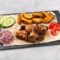 Шашлык из телячьей мякоти с картофелем на мангалев Шашлык Hits