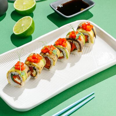 Постный ролл с овощами гриль в Баклажан в ТЦ 