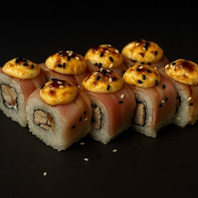 Запеченный ролл Крица-бекон в Гастробар ЖАРА по цене 350 ₽