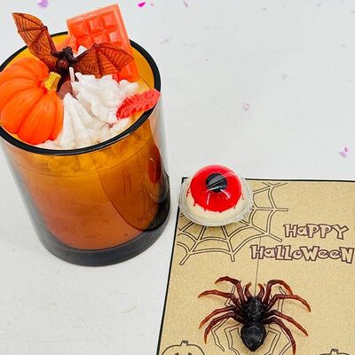 Набор на Хеллоуин Halloween свеча в стакане с открыткой ручной работыв Дарите красиво по цене 2790 ₽