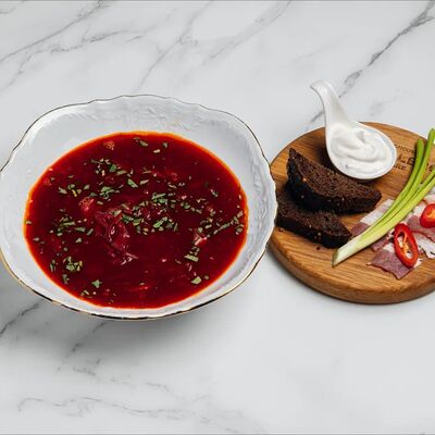 Борщ с мраморной говядиной в Buffalero di Mare по цене 950 ₽