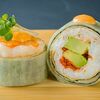 Сашими-ролл с микс-крабом, тигровыми креветками в огурце в Yellowfin sushi по цене 1030