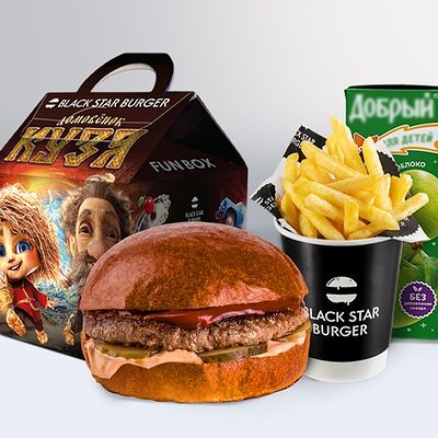 Детский комбо-набор с игрушкой в Black Star Burger по цене 640 ₽